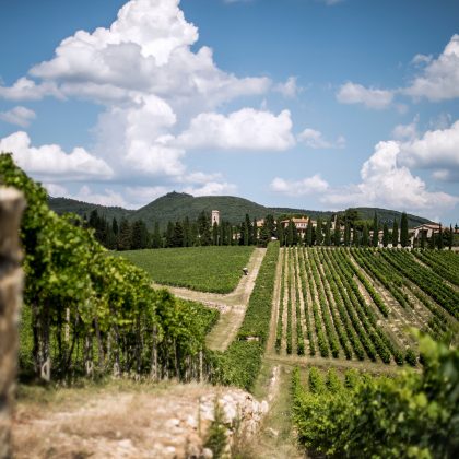 An old Tuscan hamlet nestled in the hills of Chianti Classico